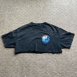 Brandy Melville John Galt Asphalt Cropped Graphic Tee (One size)